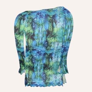 Women's Blue and Green Fitted Dress